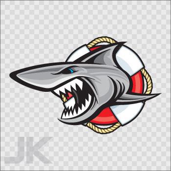 Decal stickers shark sharks lifeguard attack jaws angry ocean sea 0500 ag47a