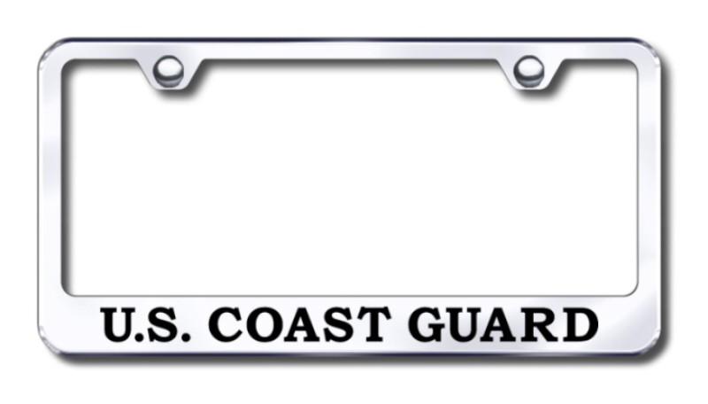 Us coast guard laser etched chrome license plate frame made in usa genuine