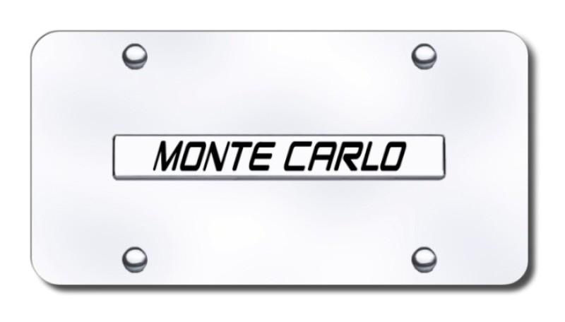 Gm monte carlo name chrome/chrome license plate made in usa genuine