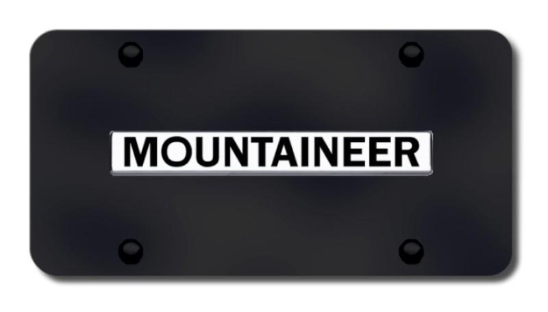 Ford mountaineer name chrome on black license plate made in usa genuine