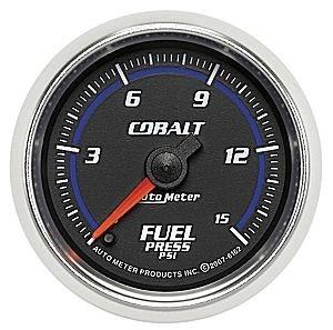 Autometer 2in. fuel press; 0-15 psi; fse; cobalt