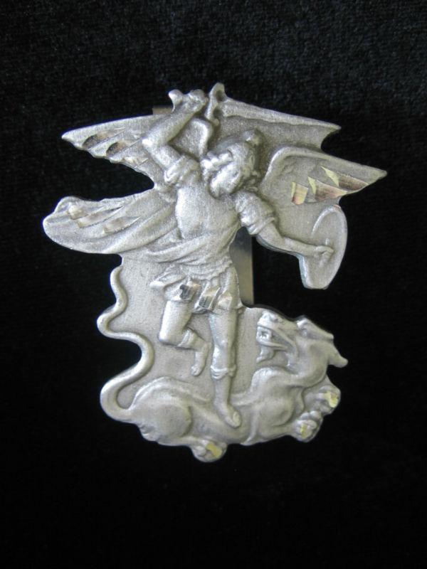 Guardian angel saint michael visor medal clip-religious-travel protection st.