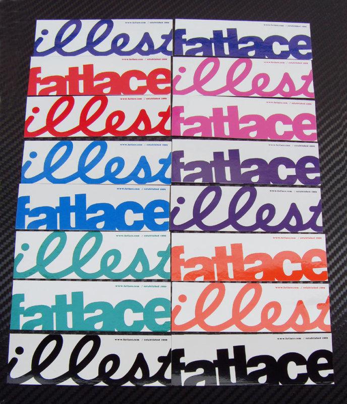 Illest fatlace stickers decals drift  euro jdm width 5 inchs 8 colors 16 pcs.*h3