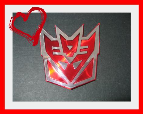 Transformers decepticons aluminium laser emblem (red)