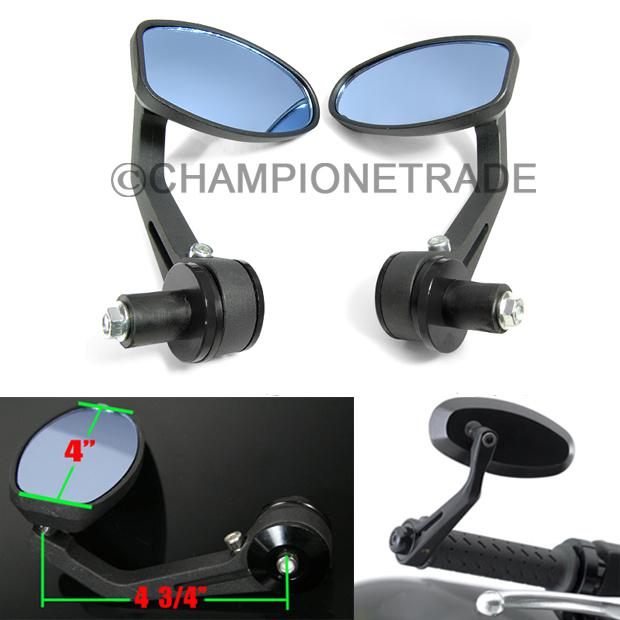 7/8'' black motorcycle side handle bar end rear side view  mirror for honda 2pcs
