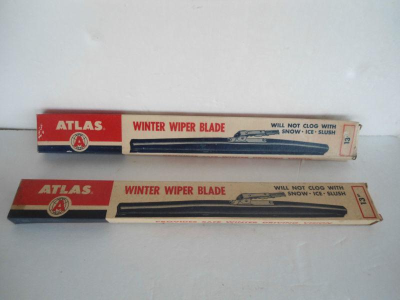 Nos atlas 13" winter wiper blade set-- one (1) pair vintage wiper blades  