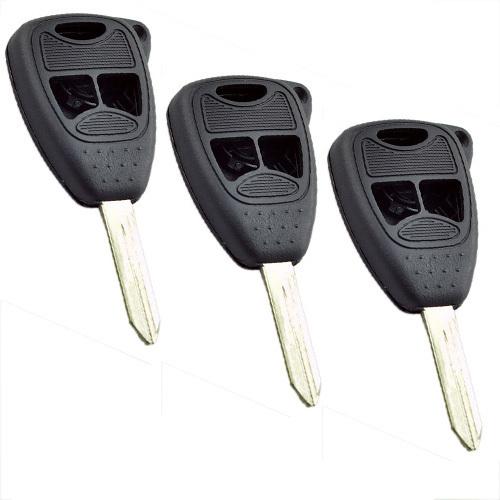 3pcs 3buttons new uncut remote key cover shell for 2004-2010 chrysler dodge jeep