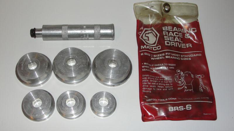 Matco tools aluminum bearing race & seal driver punch set 7 pc brs6 w/ pouch usa