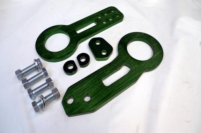Green jdm anodized aluminum cnc tow hook front rear universal free ship