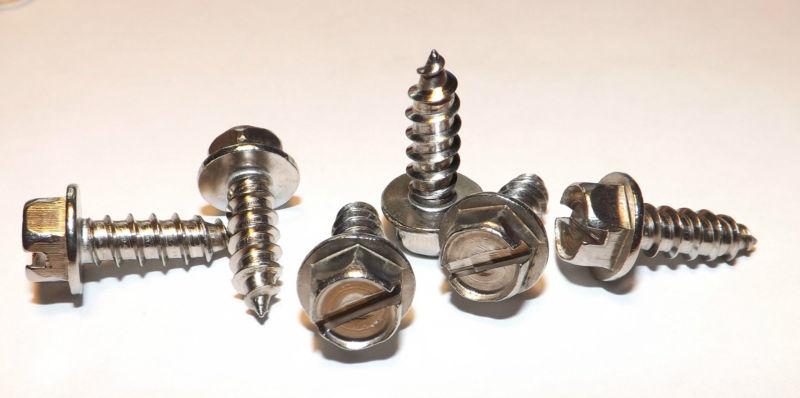 Stainless steel license plate screws 1/4 x 3/4 slotted hex,,,ford,escape,focus