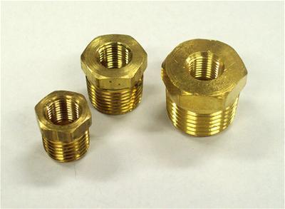 New vintage gauge sender adapters brass 1/8" npt to 1/4" 3/8" 1/2" set of 3