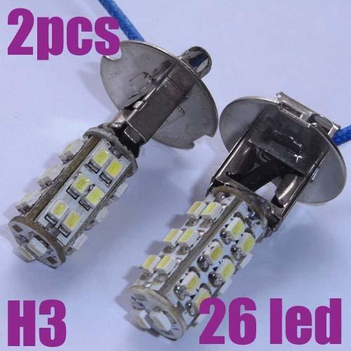 2x 26 led smd h3 white foglight parking light bulbs new