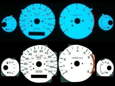 Nissan frontier & xterra white face illumiglo plasma glow gauges 2000 mph kmh