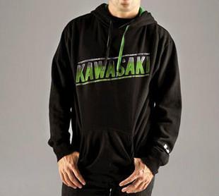 New mens adult kawasaki stone hooded pullover hoody sweatshirt black 2x xxl