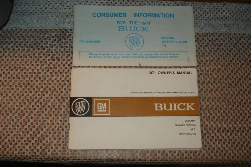 1971 buick owners manual original skylark gs rare sport plus more
