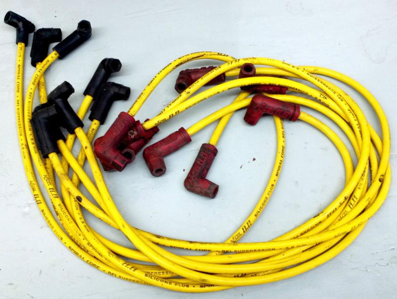 Accel 8.8mm yellow spiral core spark plug ignition wires pre-made - chev v8