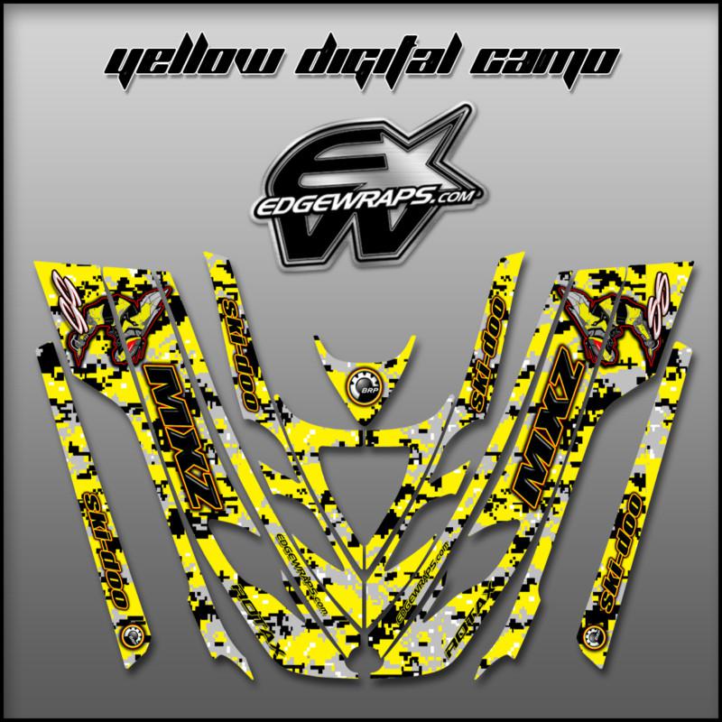 Ski doo zx sk 99, 00, 01,02,03 mxz 600 800 custom graphics - yellow digital camo