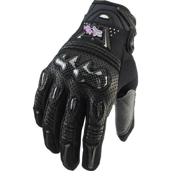Black s(8) fox racing bomber women's glove