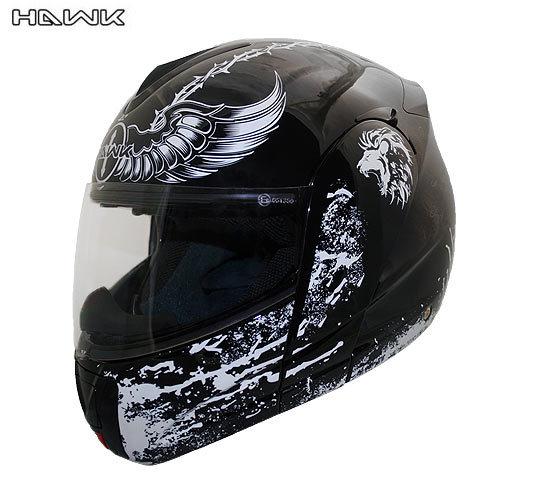 New hawk black cross dual visor full face motorcycle helmet biker s m l xl