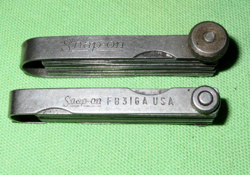 Pair of vintage compact snap on feeler gauge fb-316 a & b 