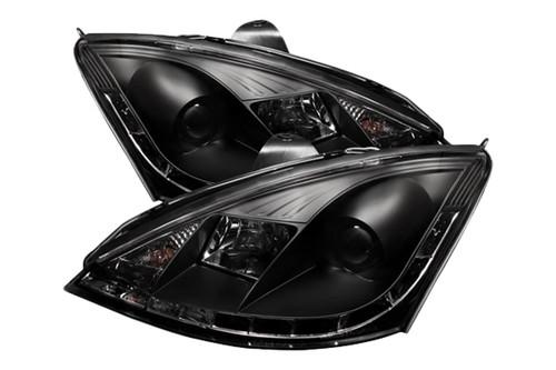 Spyder ff00drl black clear projector headlights head light w leds 2 pcs 1 pair