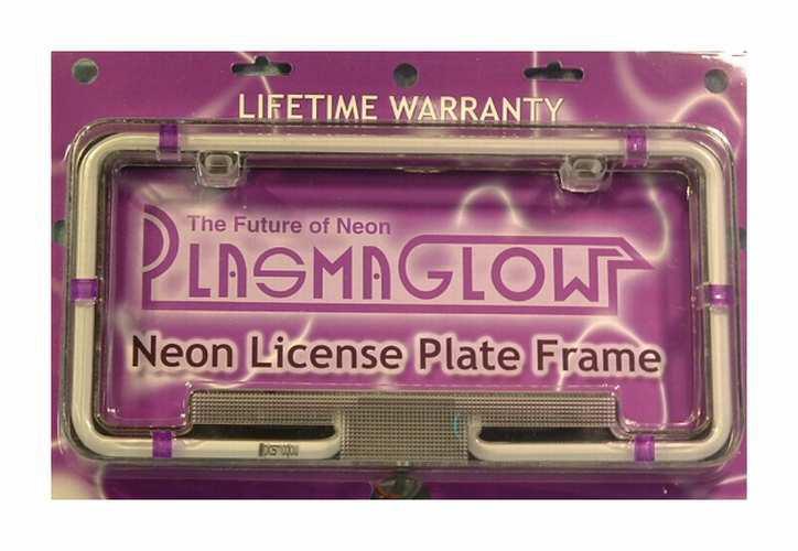 Purple neon license plate holder / frame plasmaglow new