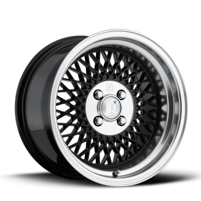 Klutch wheels sl1 15x8.5 et17 4x100 black machined lip 3.5in lip acura integra