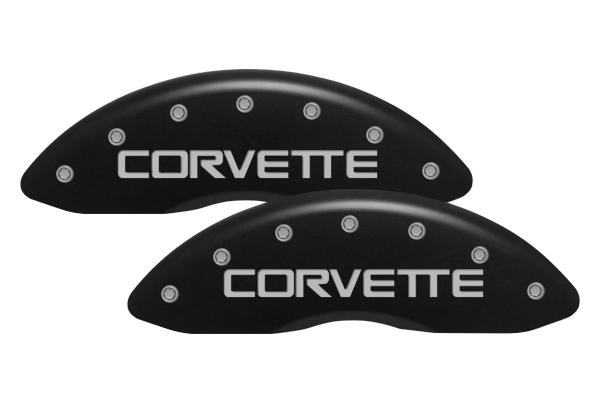 Mgp 13012-s-cvt-sm chevy caliper covers full set silver engraved corvette
