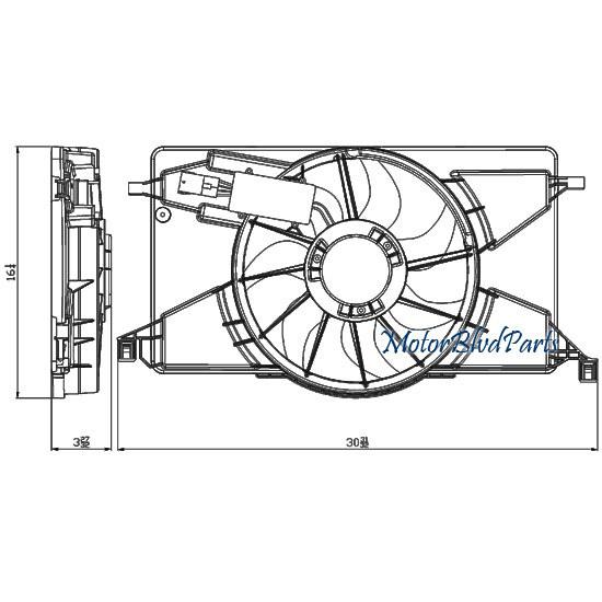 12-13 ford focus dual radiator and condenser cooling fan assembly