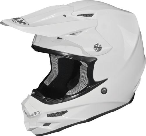 Fly racing f2 carbon solid motorcycle helmet white large