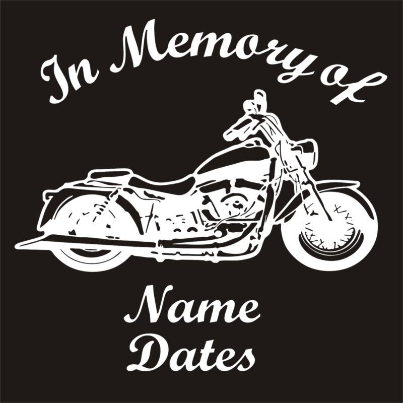 In memory of fatboy biker motorcycle harley vinyl decal window sticker qty 4