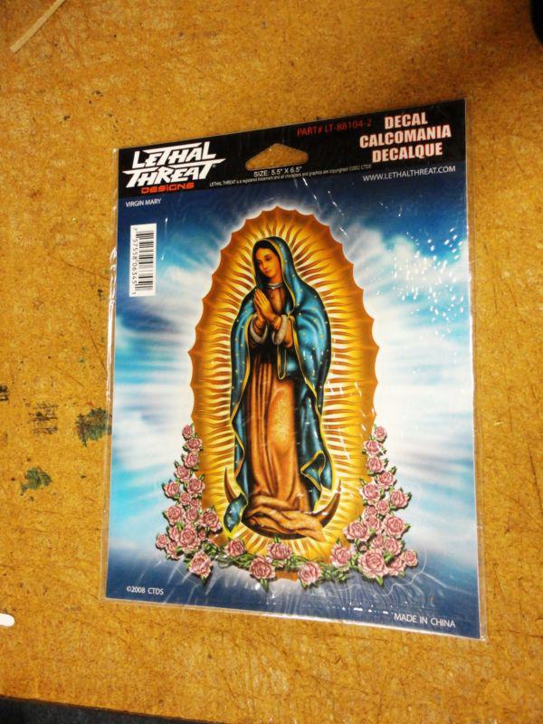 Lethal threat virgin mary decal sticker 6 x 8 free shipping 