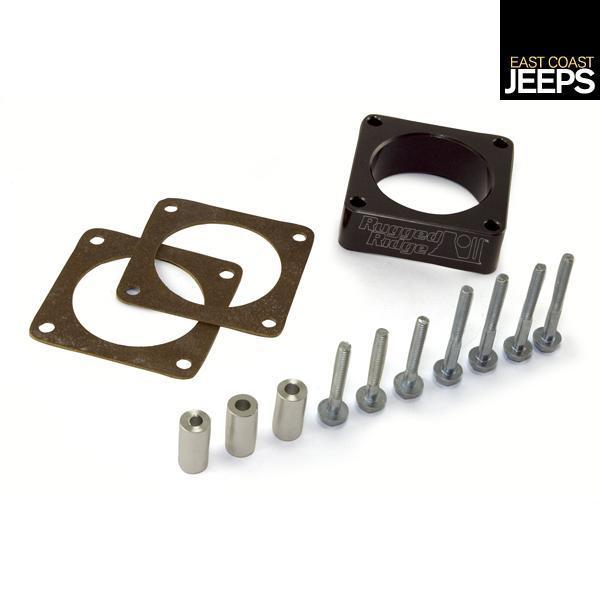 17755.01 rugged ridge throttle body spacer, 91-01 jeep xj cherokees and 91-06