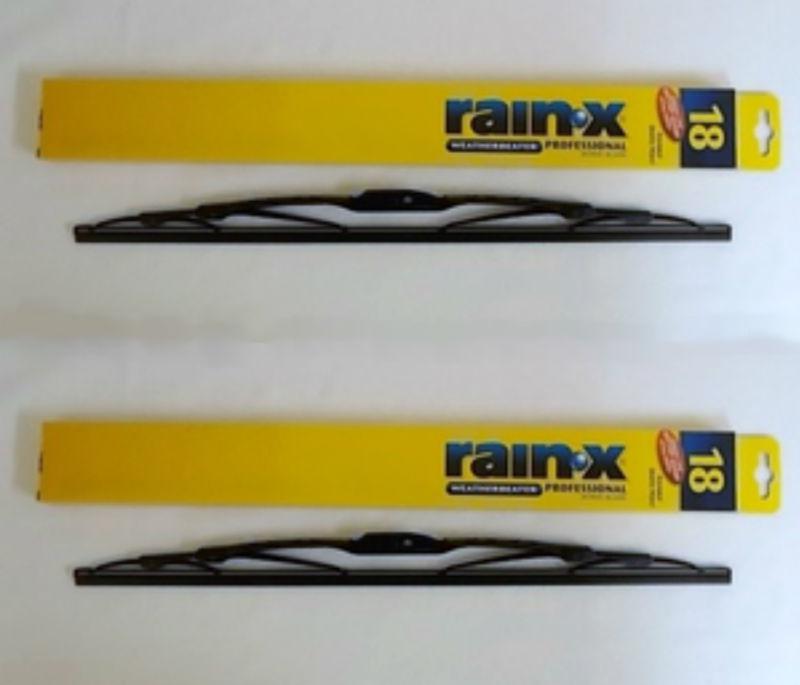 2 new rain x weatherbeater metal frame wiper blades size 18"