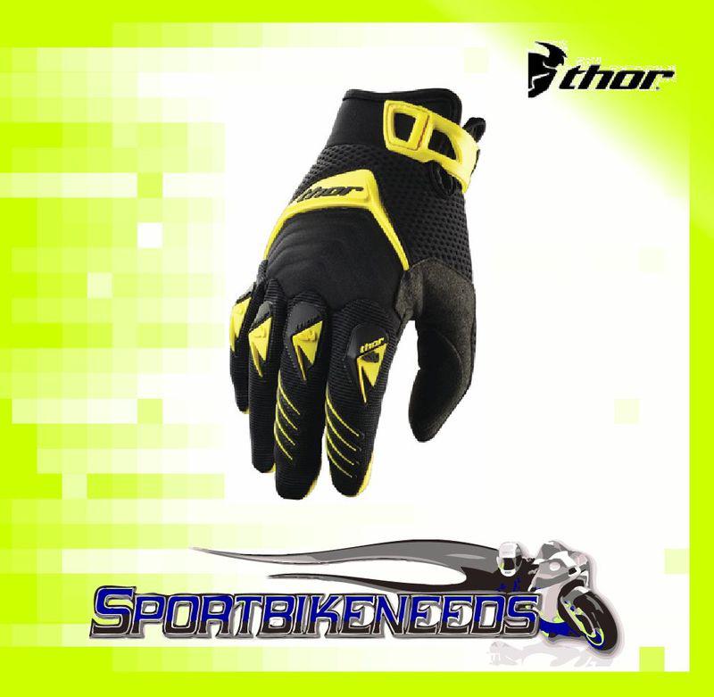 Thor 2012 deflector gloves yellow black medium m
