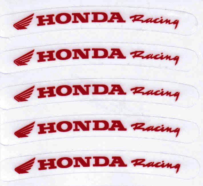 10x honda rim sticker decal racing motorcycle excel warp wheel g-force red/clear