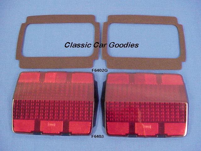 1964-1966 ford mustang tail light lens & gaskets (2) 1965