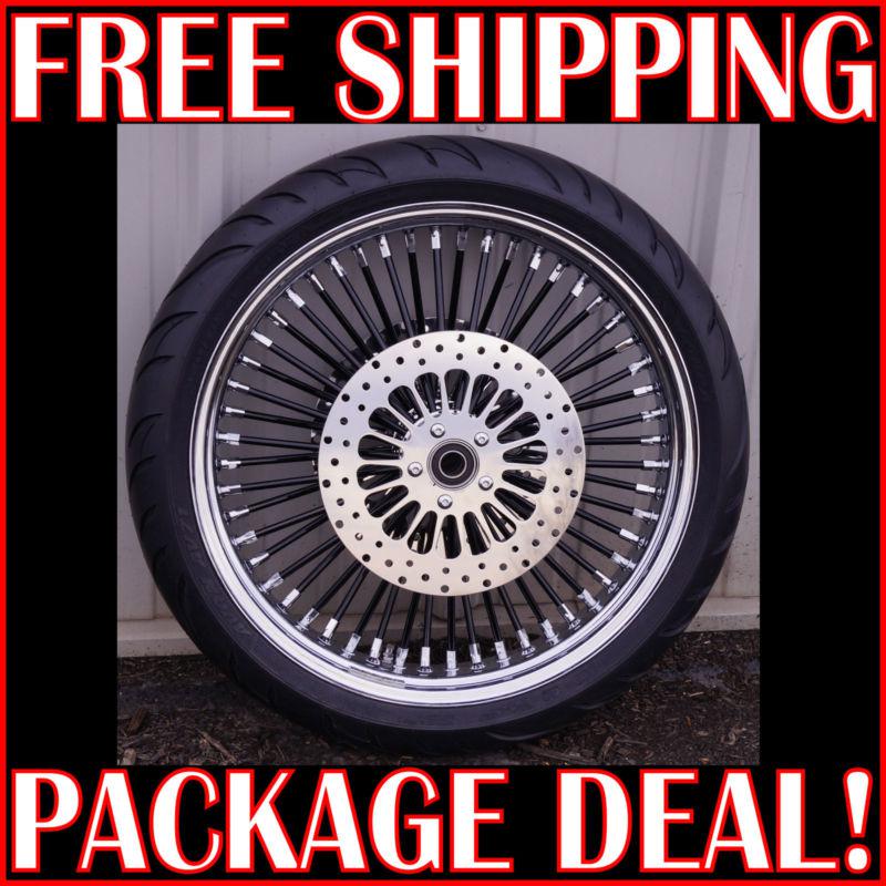 21 x 3.5 52 mammoth fat black spoke wheel 120/70-21 avon tire package 08-14 abs