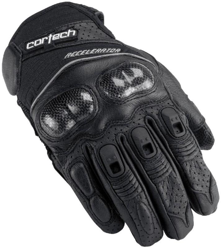 Cortech accelerator 3 black large perforated leather motorcycle riding gloves