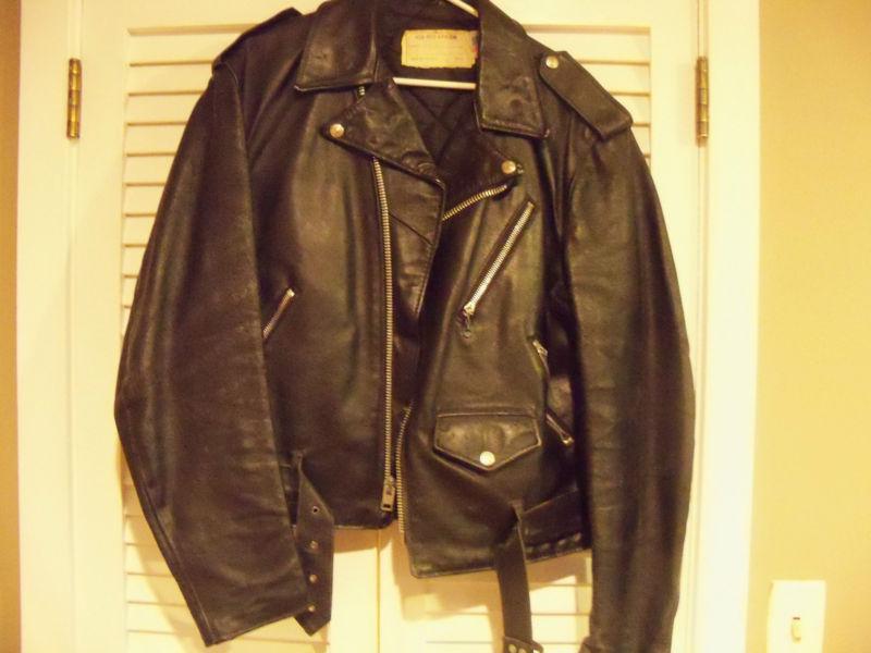 Schott leather motorcycle jacket 1980's size 44 nice condition