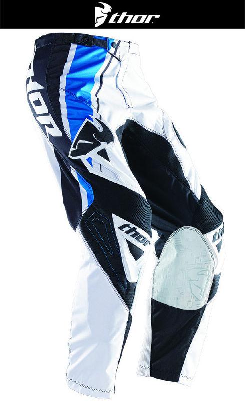 Thor phase stripe white blue black sizes 28-44 dirt bike pants motocross mx atv