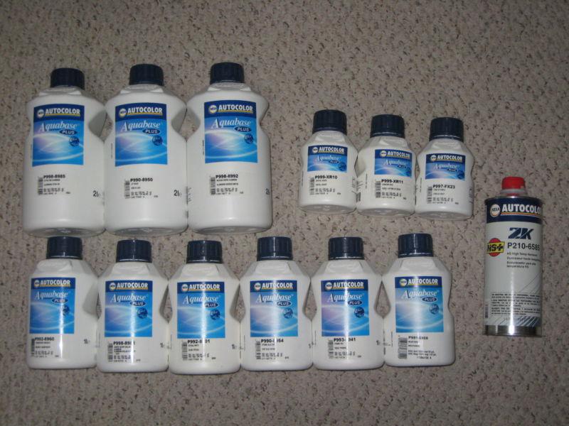 Lot of 12 ppg aquabase toners...+ free hardener  .all factory sealed