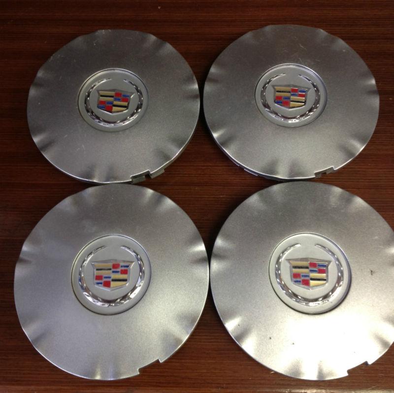 Set 4 cadillac srx silver 2008-2010 center cap hubcap caps 9599024 oem factory 