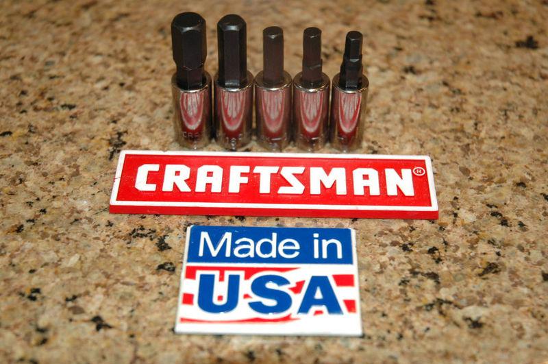New craftsman tools-5 piece 1/4 inch drive hex bit socket set