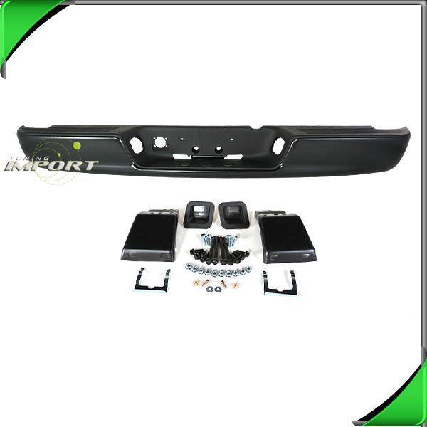 02-03 dodge ram 1500 slt st black rear step bumper w/ pad replacement assembly