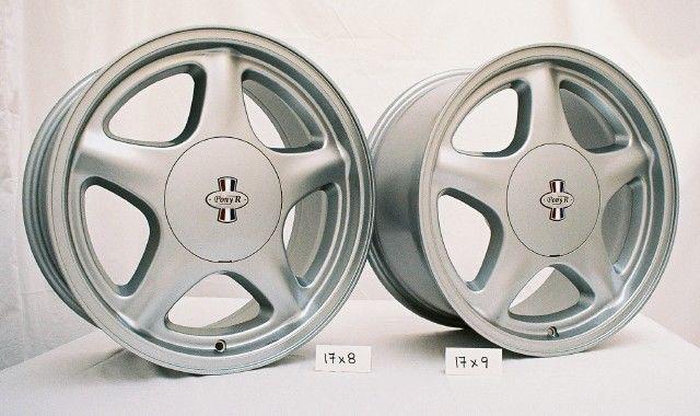 1979-93 mustang pony r wheels, 17x8" & 17x9", argent