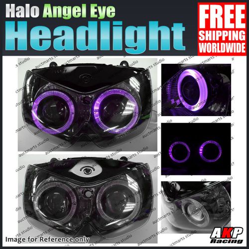 For kawasaki ex250r 08-12 09 10 11 halo angel eye hid headlight assembly purp gs