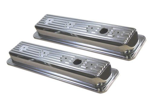 Chrome steel stock style center bolt valve covers 305 350 5.0 5.7 v-8 c-1500