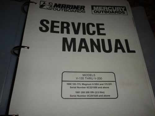 Factory service manual - mercury &amp; mariner v-135 thru v-200 outboard motors nice