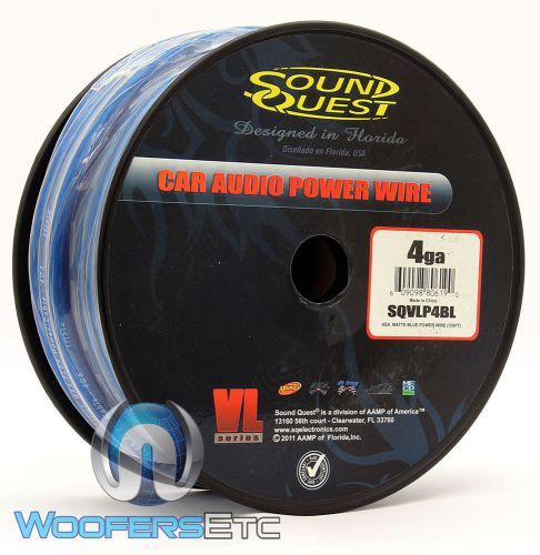 Soundquest sqvlp4bl matte blue 100 ft 4 gauge power ground wire cable by stinger